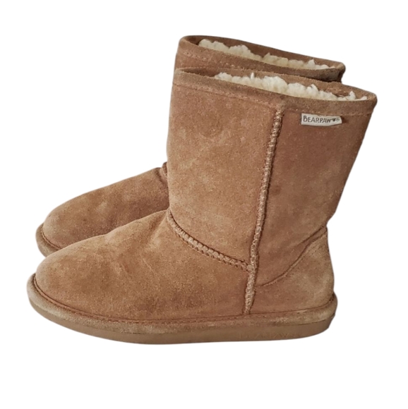 BearPaw Evangeline Youth Brown Suede Boot Size 3 - Picture 1 of 11